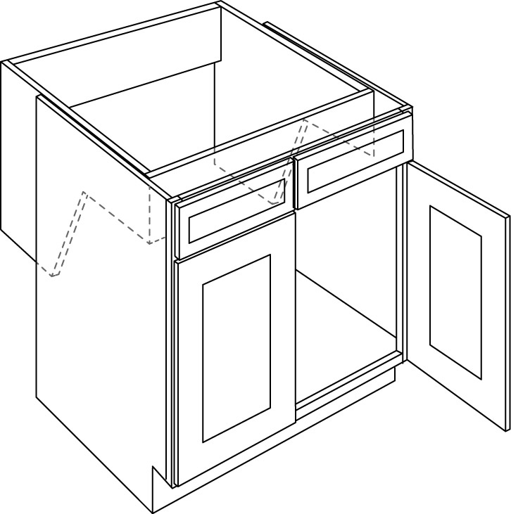 Double Door Handicap Removable Sink Base Cabinet