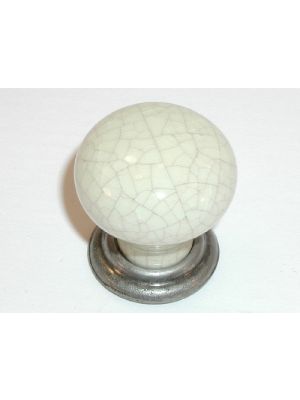 M109 Small knob in Antique Pewter & Bone Crackle