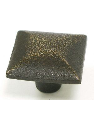 M264 Square Iron knob-smooth in Dark Antique Brass