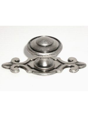 M464 Canterbury knob w/backplate in Antique Pewter