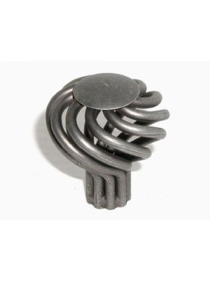 M613 Small Flower Twist Knob in Pewter