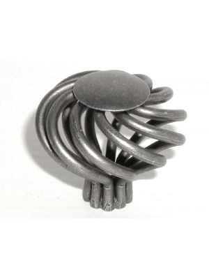 M616 Large Flower Twist Knob in Pewter