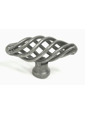 M619 Small Oval Twist Knob in Pewter