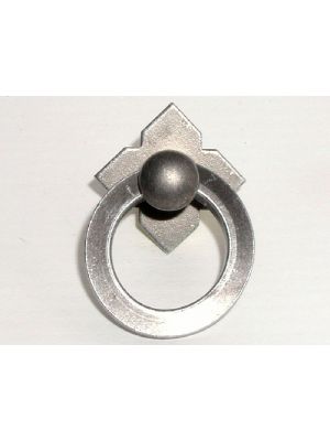 M634 Small Smooth Ring Pull w/backplate in Pewter