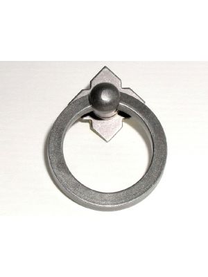 M637 Large Smooth Ring Pull w/backplate in Pewter