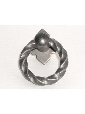 M640 Twisted Ring Pull w/backplate in Pewter