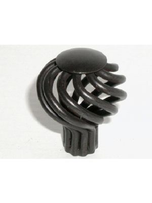 M614 Small Flower Twist Knob in Patine Black