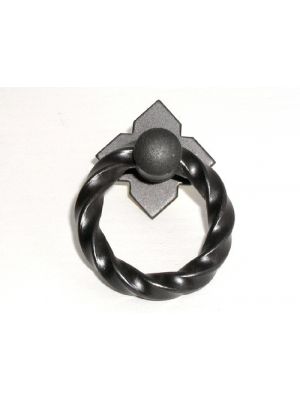 M641 Twisted Ring Pull w/backplate in Patine Black